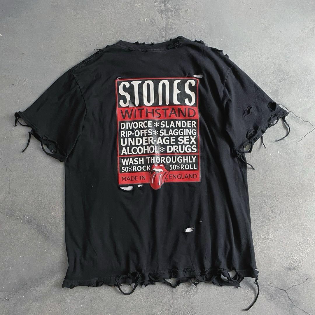 y2k“Rolling Stones reprint”boro t-shirt