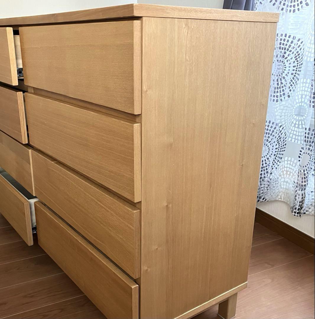 MUJI 無印良品　木製チェスト4段　2列　タモ材