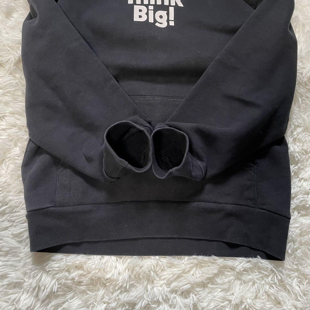 美品　バレンシアガ　プルオーバーパーカー　背面デカロゴ　Think Big！　黒