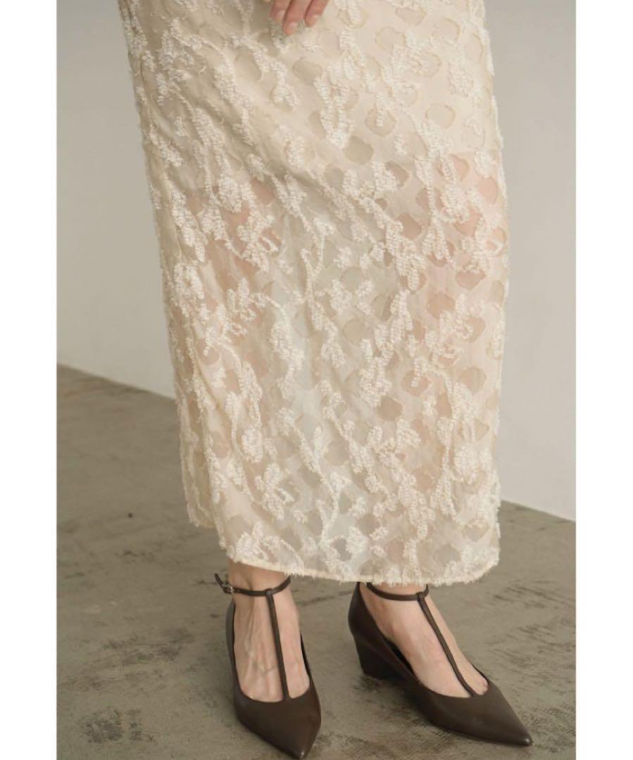 FLOWER JACQUARD WAIST DRAPE ONEPIECE クラネ