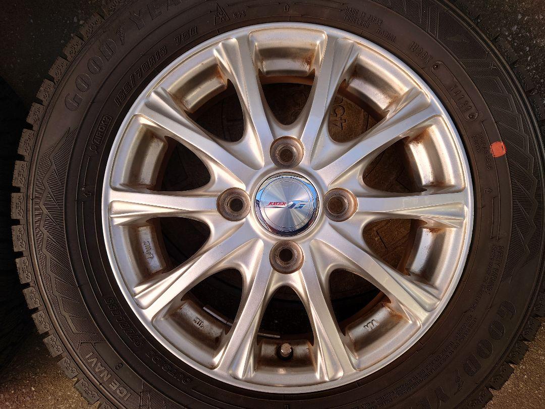 ぴ■ウェッズジョーカーアルミ スタッドレス155/70R13 2本セット①
