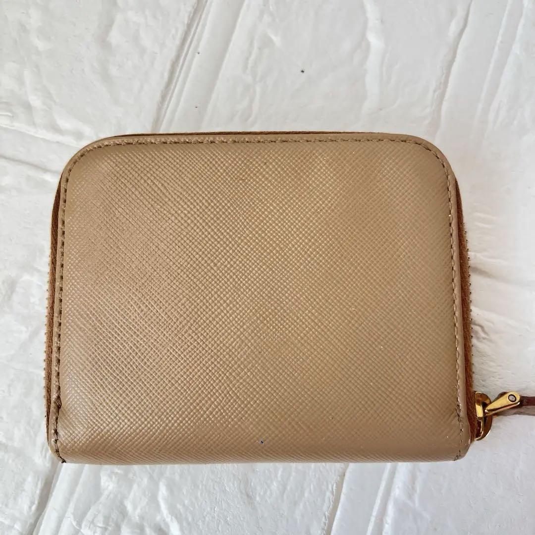 専用です！！美品✨PRADA ミニ財布　三角ロゴ　ベージュ　ピンクロゴ