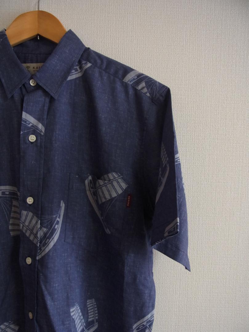 沖縄 海想 KAISOU 帆かけサバニ かりゆし アロハ シャツ LL XL