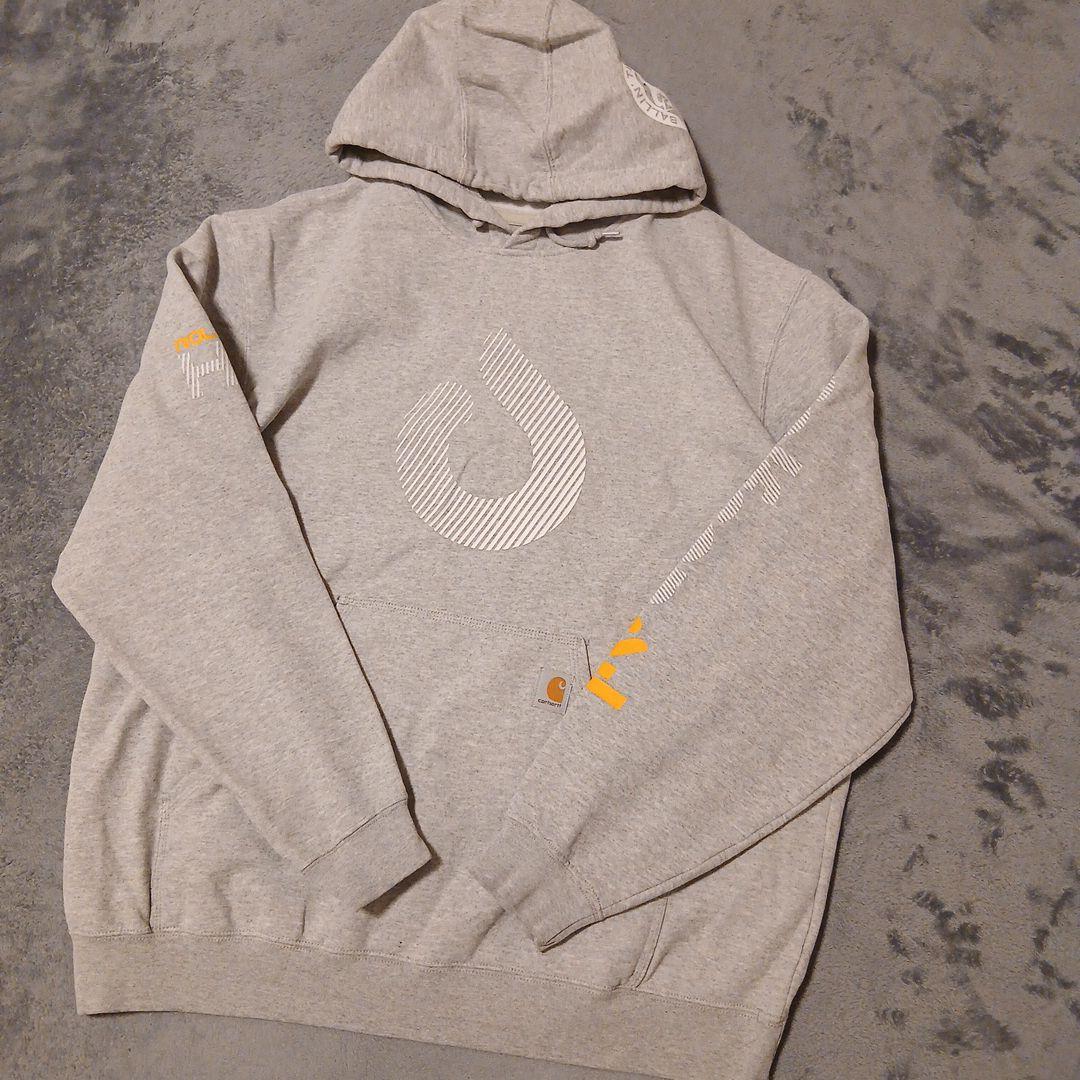 carhartt 両面プリント 企業ロゴフードパーカー XL