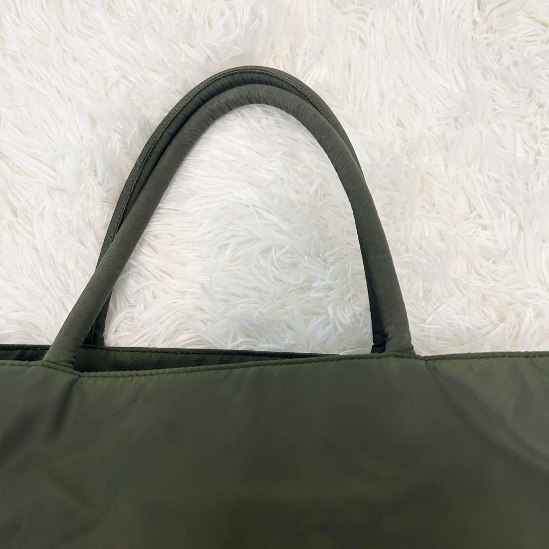 美品✨PRADA プラダ　ハンドバッグ　トートバッグ　三角ロゴ　カーキ　緑