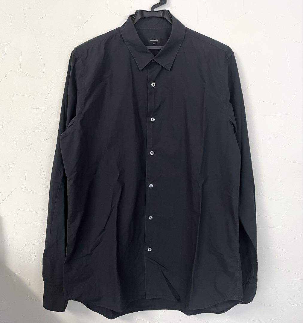 JIL SANDER ジルサンダー コットン ブラック シャツ 41 - メルカリ