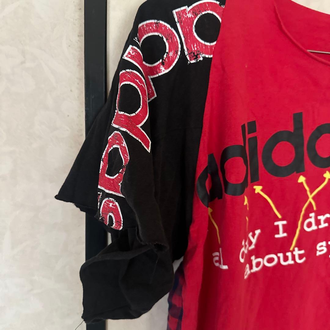 adidas アディダスリメイクカットソー　ゆったりサイズ