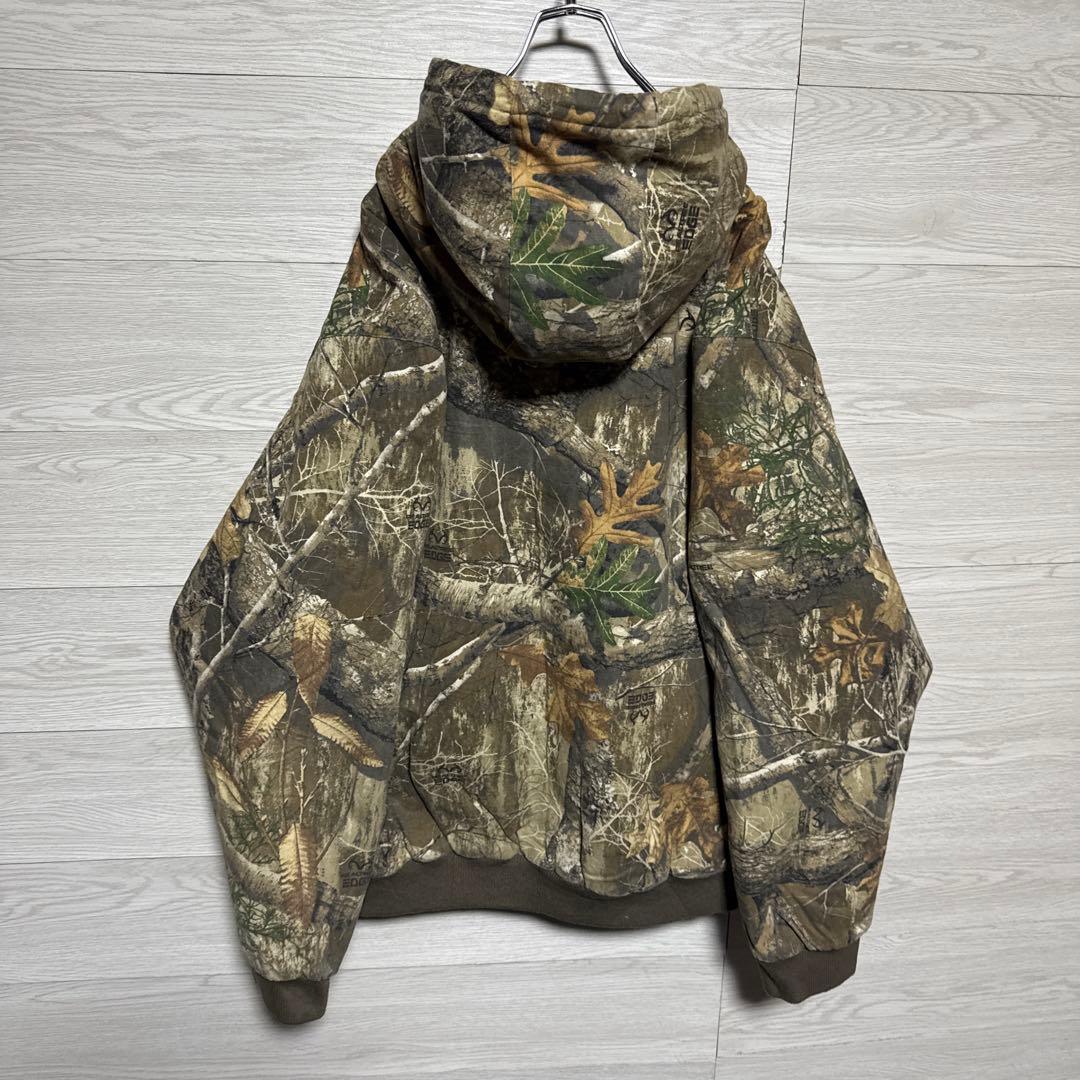 リアルツリー 刺繍ロゴ 総柄 肉厚 中綿 オーバーサイズ アクティブジャケット リアルツリー 刺繍ロゴ 総柄 肉厚 中綿 オーバーサイズ アクティブジャケット