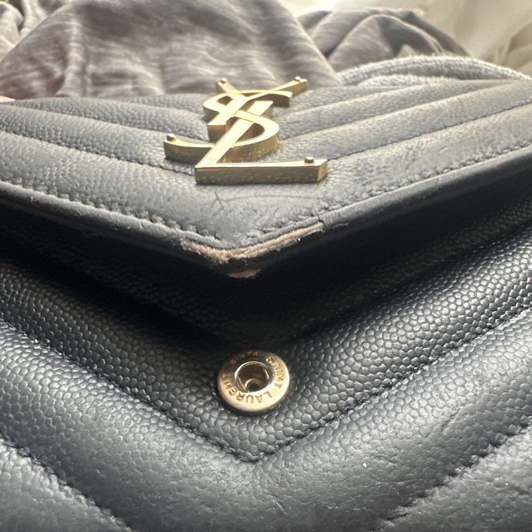 YSL イヴサンローラン キルティング 長財布 黒