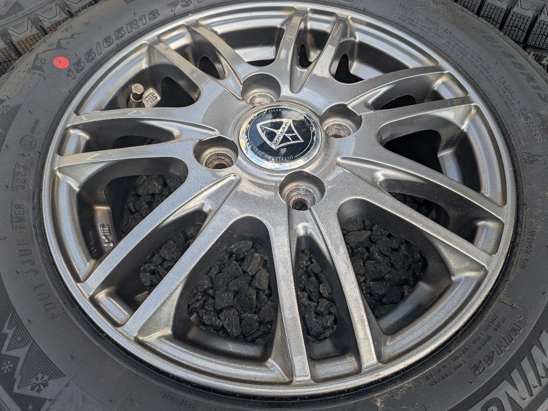 【送料込！】13インチ アルミホイール/スタッドレス　 155/65R13 　①