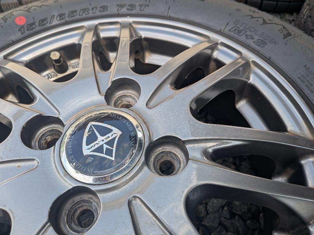 【送料込！】13インチ アルミホイール/スタッドレス　 155/65R13 　①