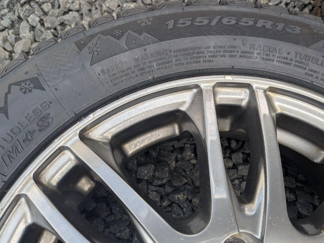 【送料込！】13インチ アルミホイール/スタッドレス　 155/65R13 　①