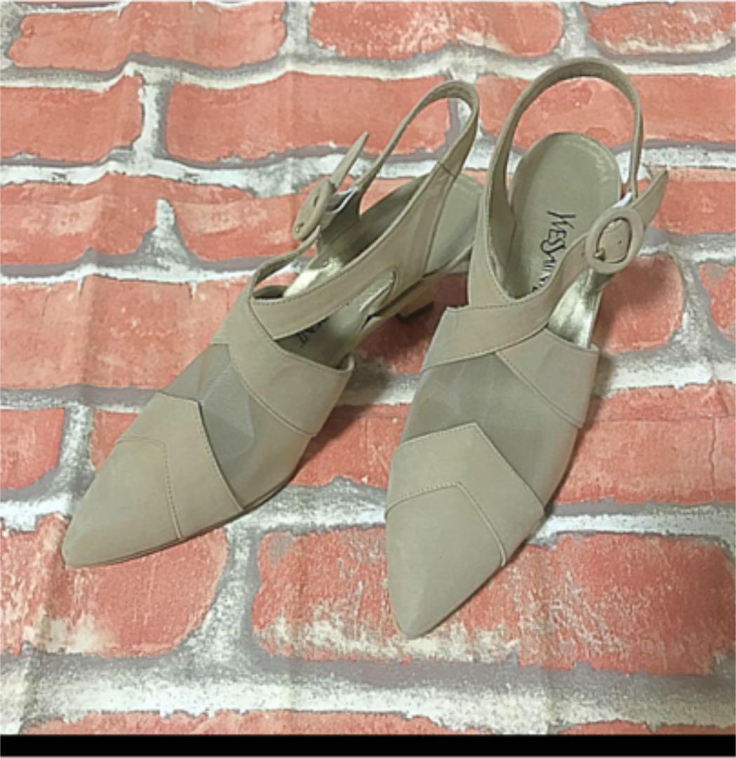 サンダル YVESAINTLAURENT12番 メッシュパンプス35.5