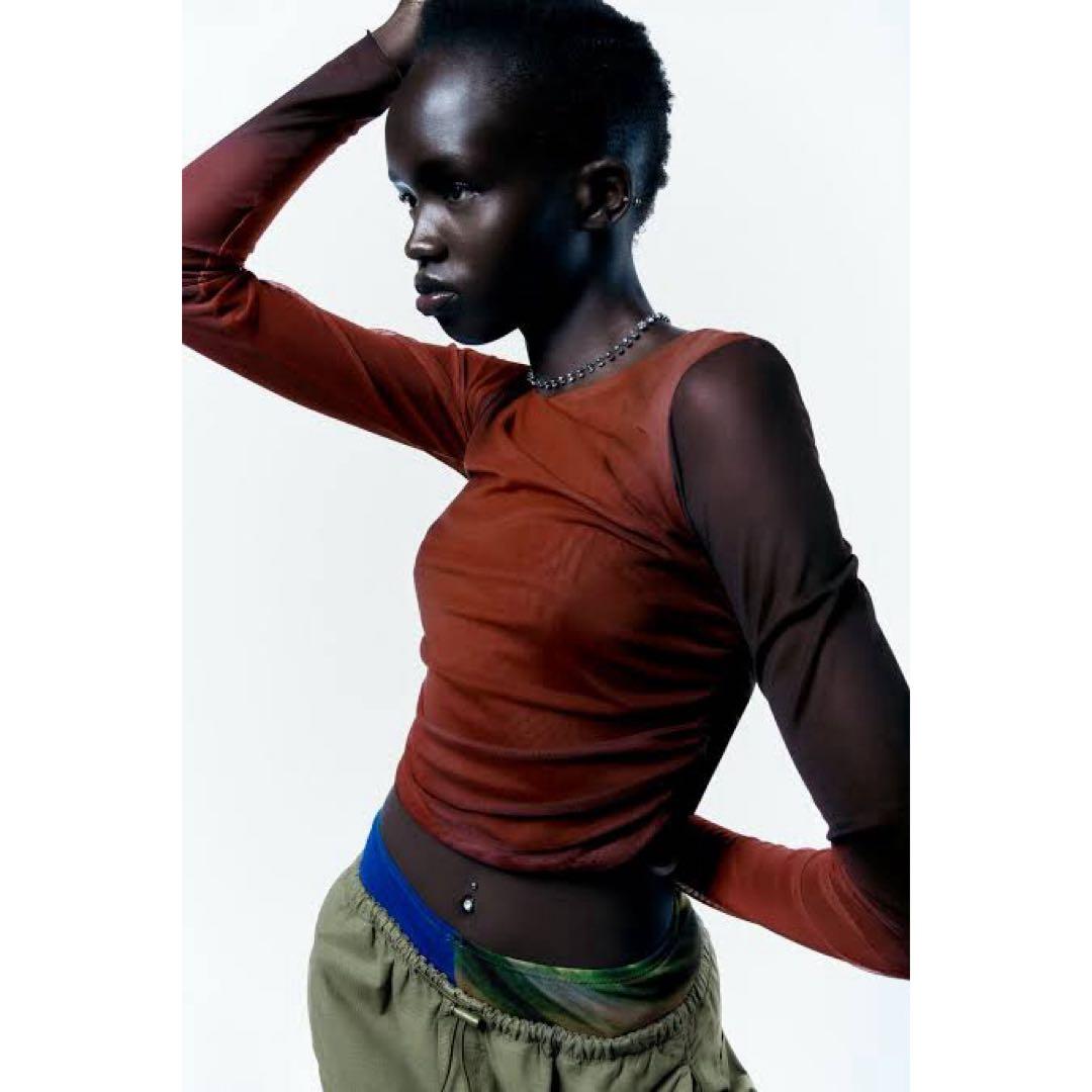 ZARA グラデーションドレープマキシドレス新品未使用 miniministore｜グラデーションパーティードレス ロング丈