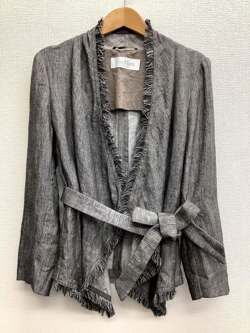 美品‼︎ MaxMara マックスマーラ ノーカラージャケット グレー Mぐらい