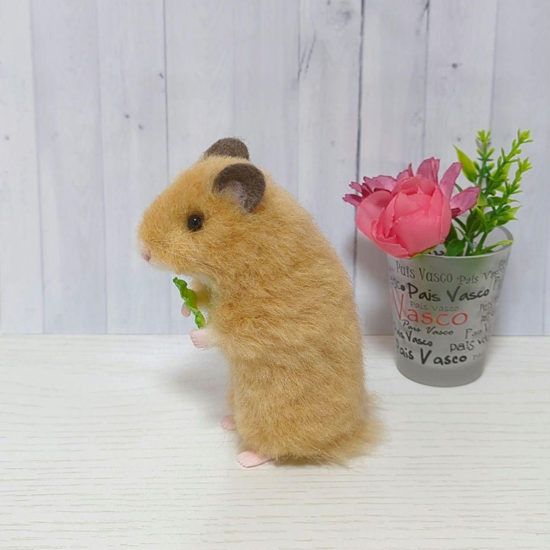 キンクマハムスター＆レタス◇羊毛フェルト