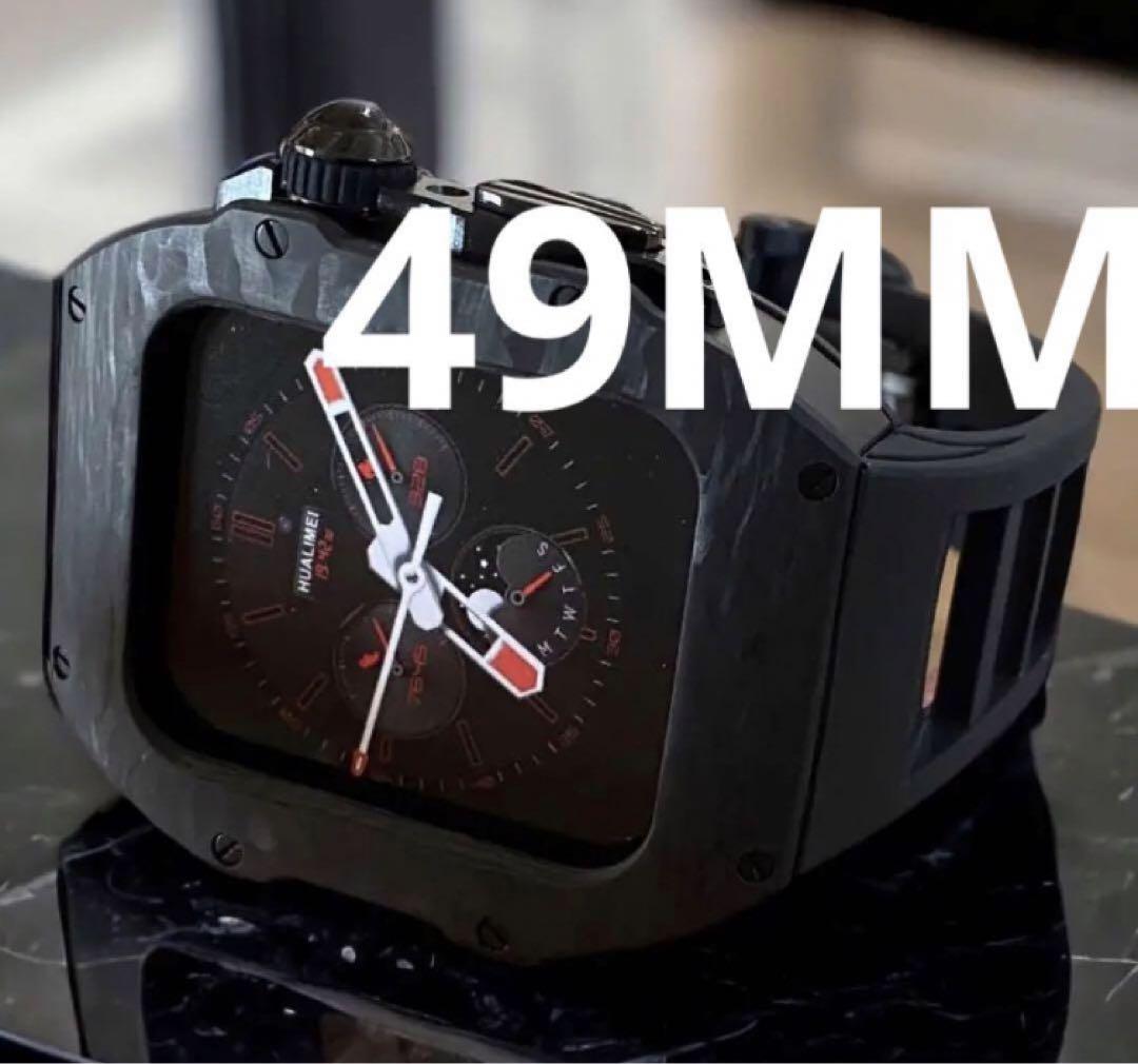 6アップルカバーケースApple Watchベルトバンドカーボン49ultra