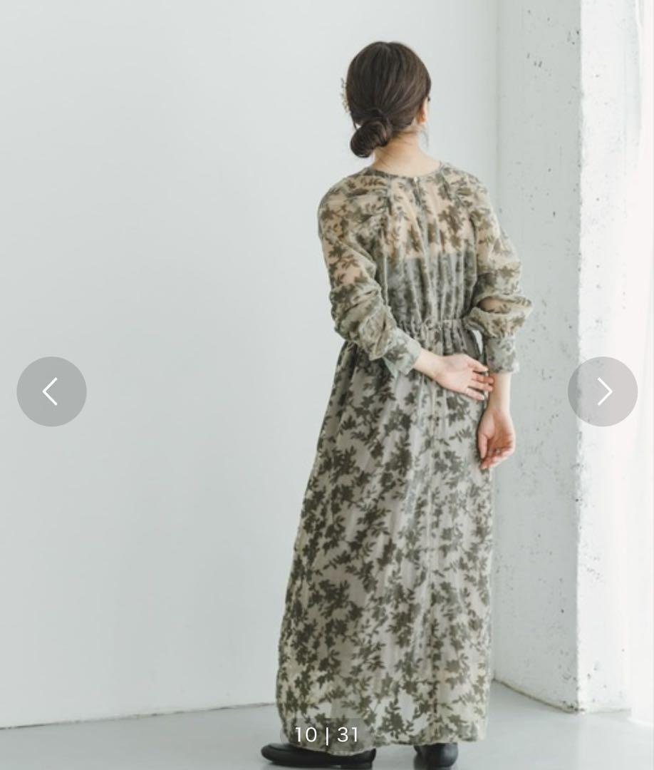ITEMS URBANRESEARCH ベロアジャガードVネックワンピース