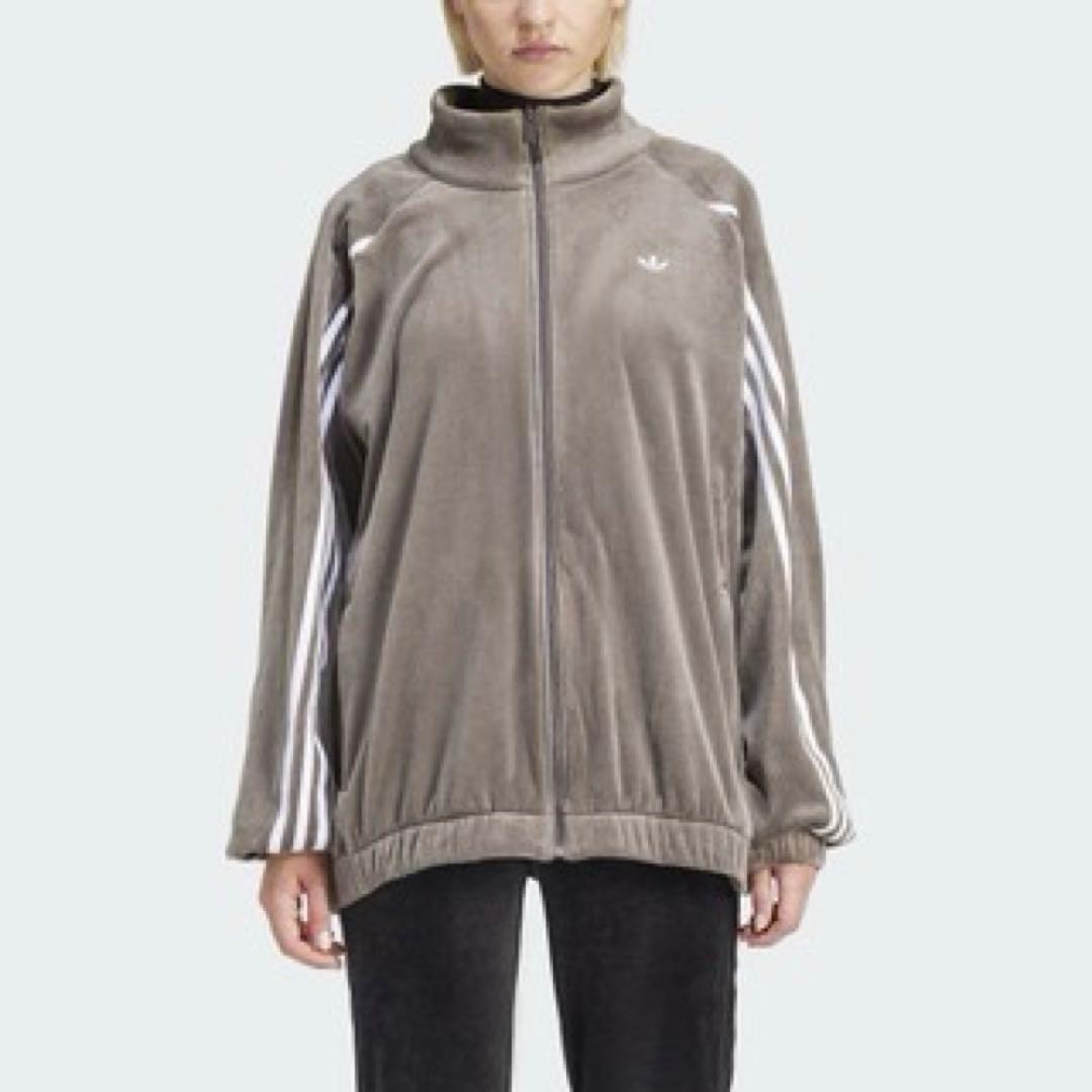 【adidas】グレー トラックジャケット ベロア セットアップ 【adidas】グレー トラックジャケット ベロア セットアップ