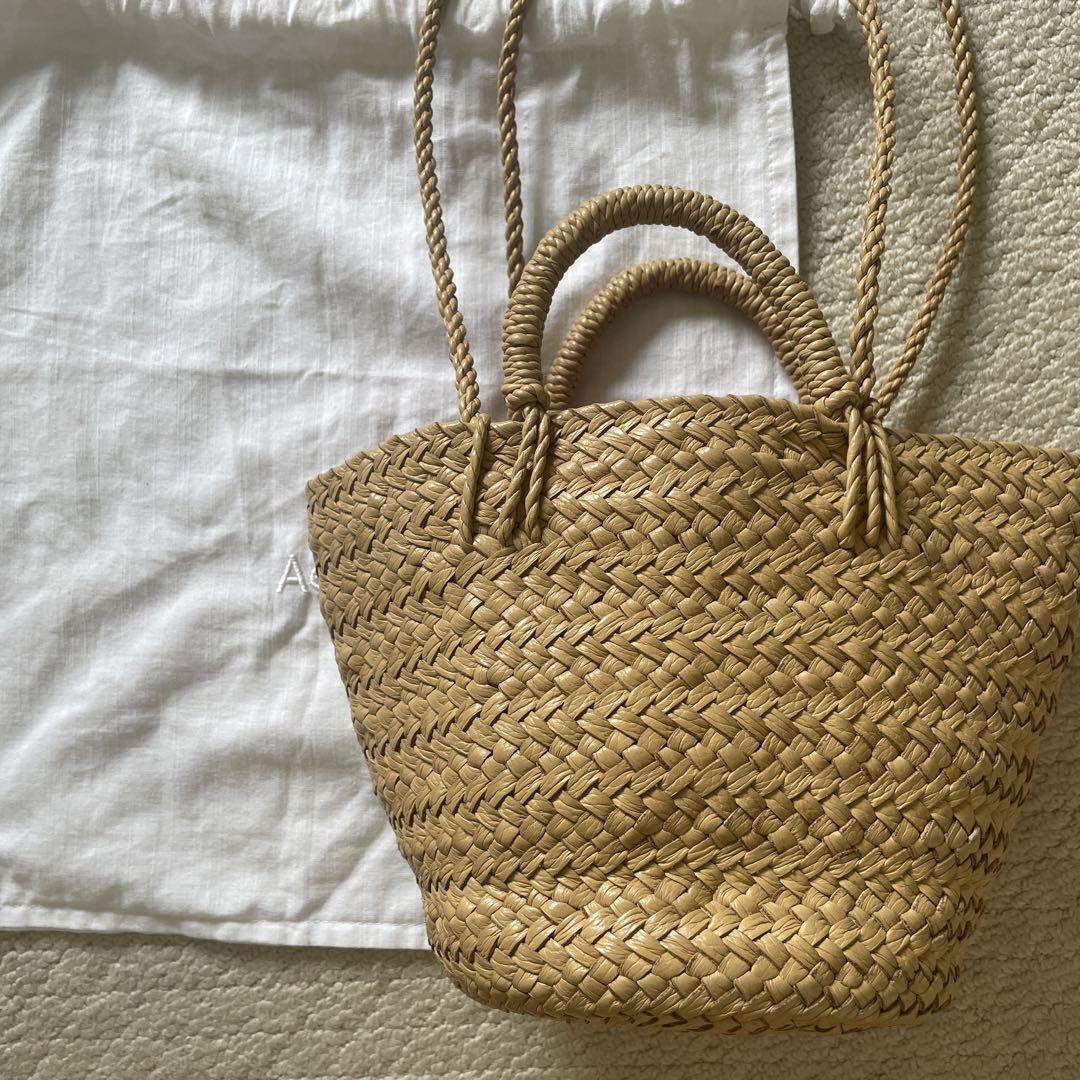 Aeta アエタ　LEATHER BASKET S+SHOULDER ベージュ保存袋お付けします