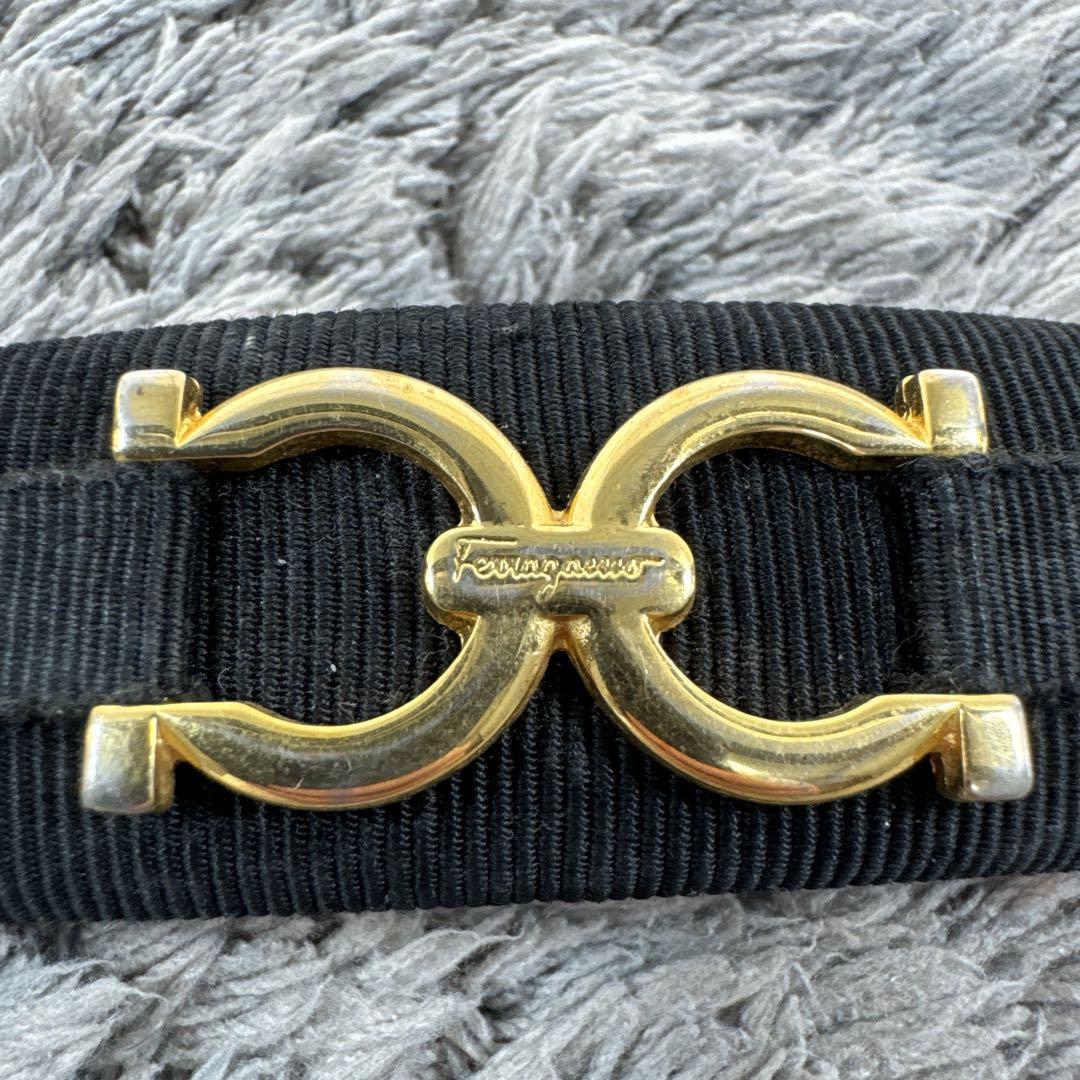 Salvatore Ferragamo ガンチーニ ゴールド金具 バレッタ - メルカリ