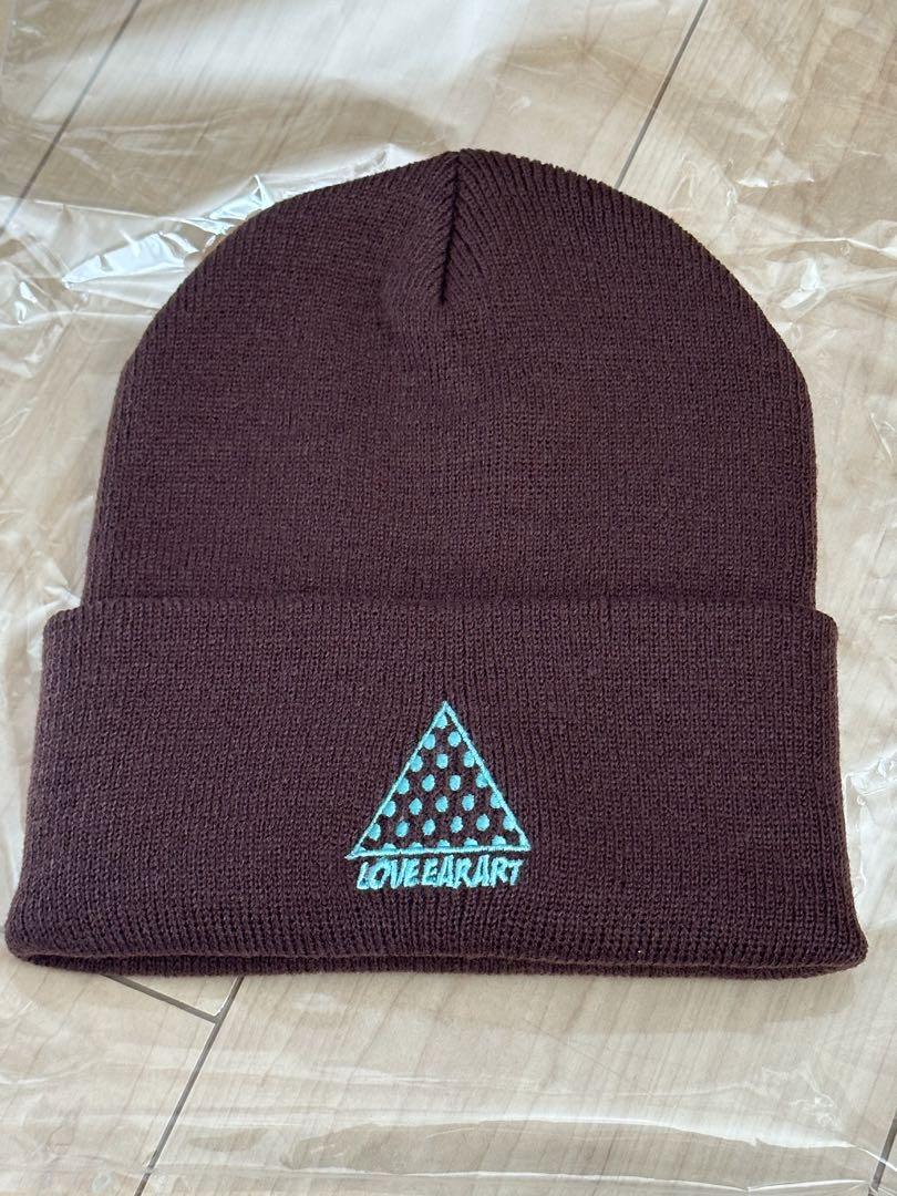 LOVE EAR ART BEANIE 茶 ニットキャップ ビーニー  CAP