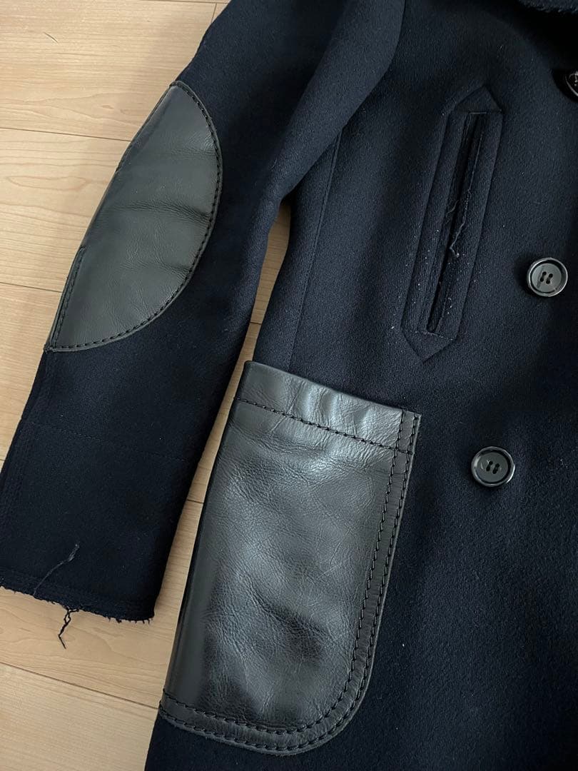 Junya Watanabe man ブラックウールピーコート Junya Watanabe man ブラックウールピーコート