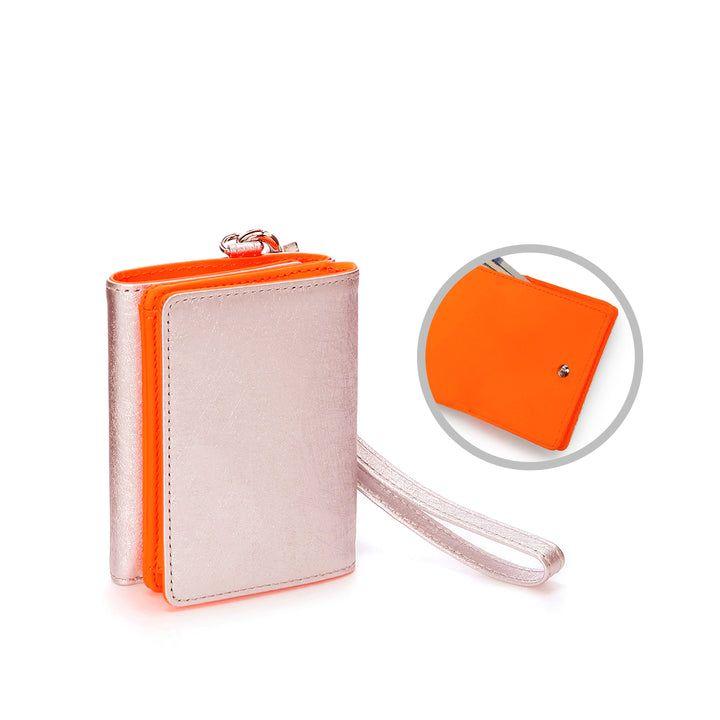 【KUBERA】三つ折りミニ財布 ORANGE オレンジ リアルレザー