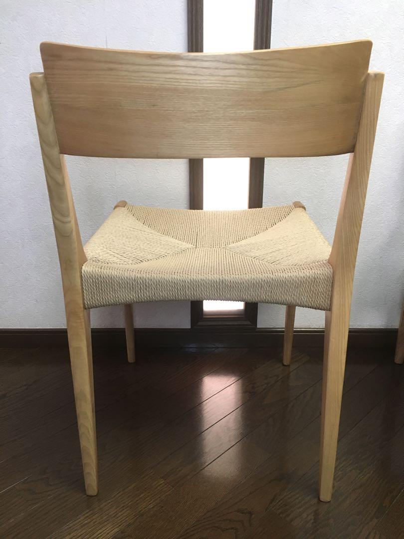 美品 東谷 ペーパーコードチェア 北欧チェア ナチュラル 座編みの椅子 ②