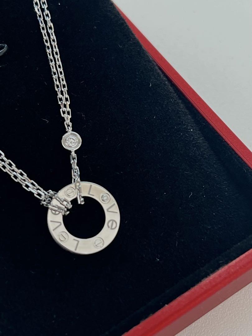 カルティエ ラブ ホワイトゴールド　ネックレス　ダイアモンド2石 Cartier