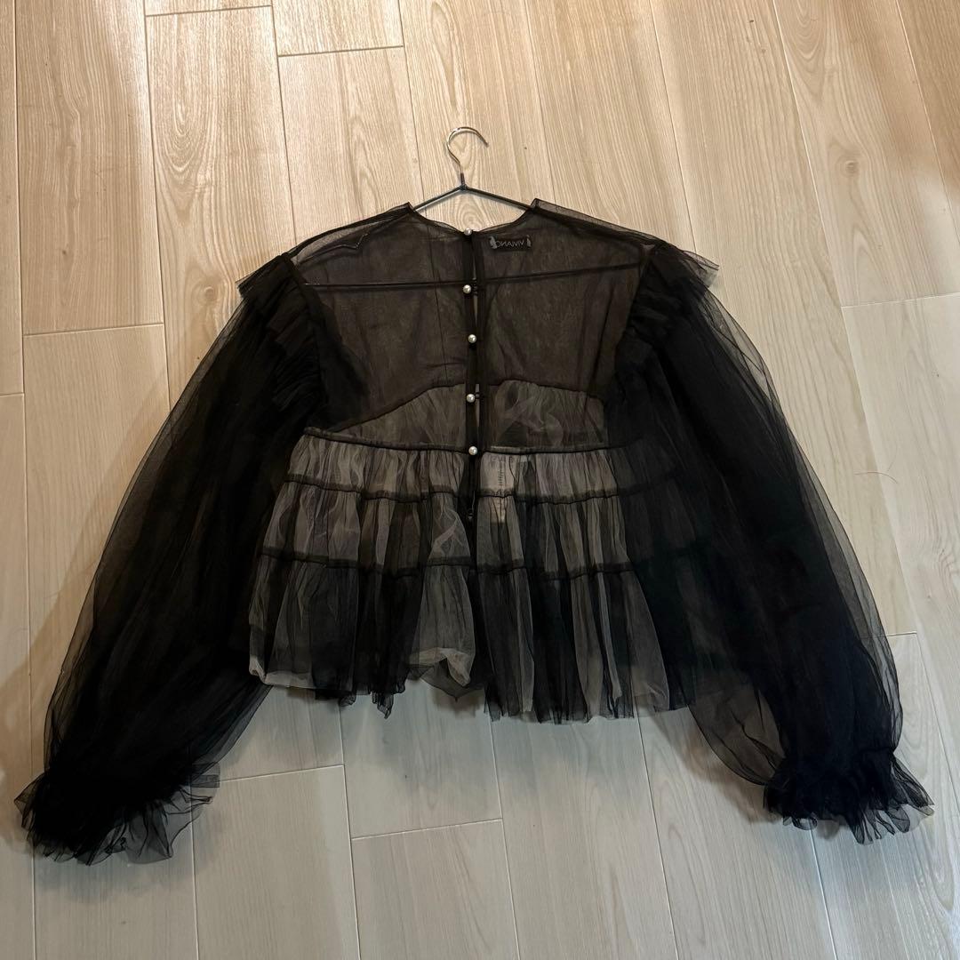 【VIVIANO】　22AW チュールブラウス 中古・古着通販】VIVIANO (ヴィヴィアーノ) チュールブラウス