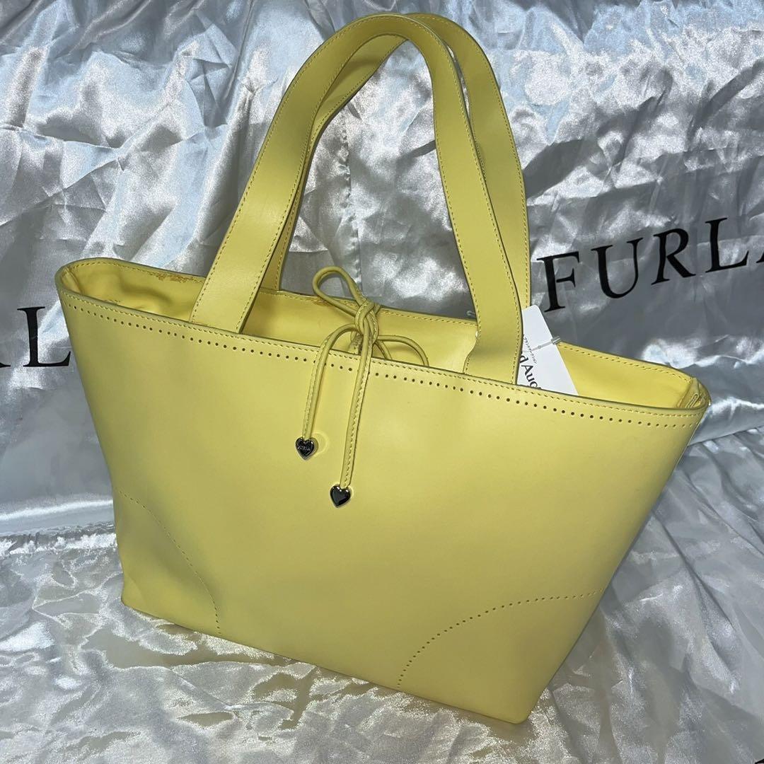 美品 FURLA バッグ フルラ トートバッグ レザー イエロー バッグ
