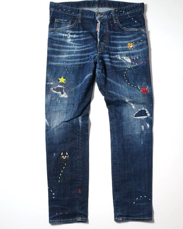 DSQUARED 刺繍デザイン デニム サイズ50（5448)abeie