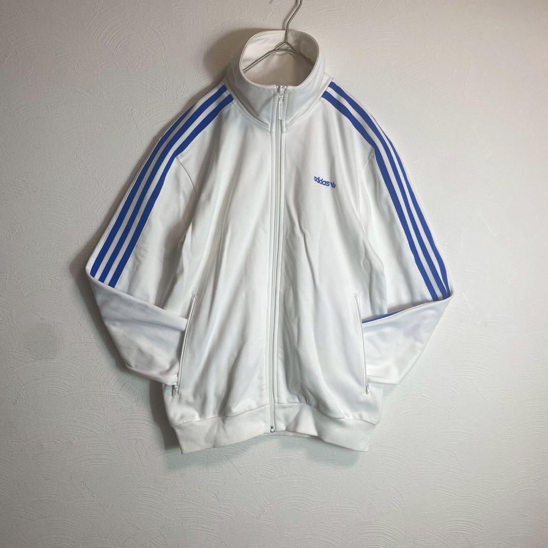 【好配色】adidasジャージ　ベッケンバウアー　ホワイト　ブルー　y2k L