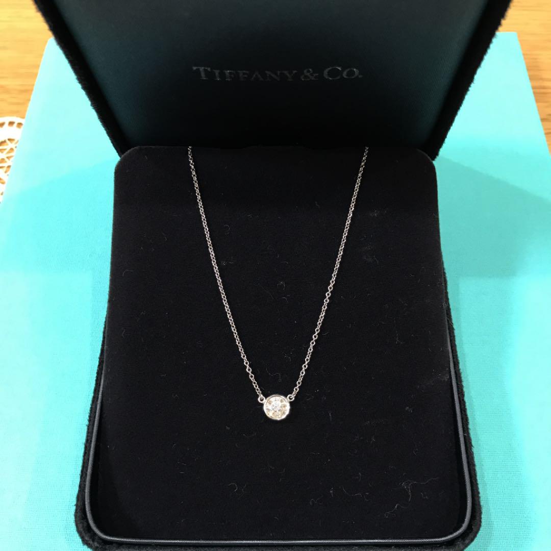 Tiffany バイザヤードプラチナネックレス　0.37ct