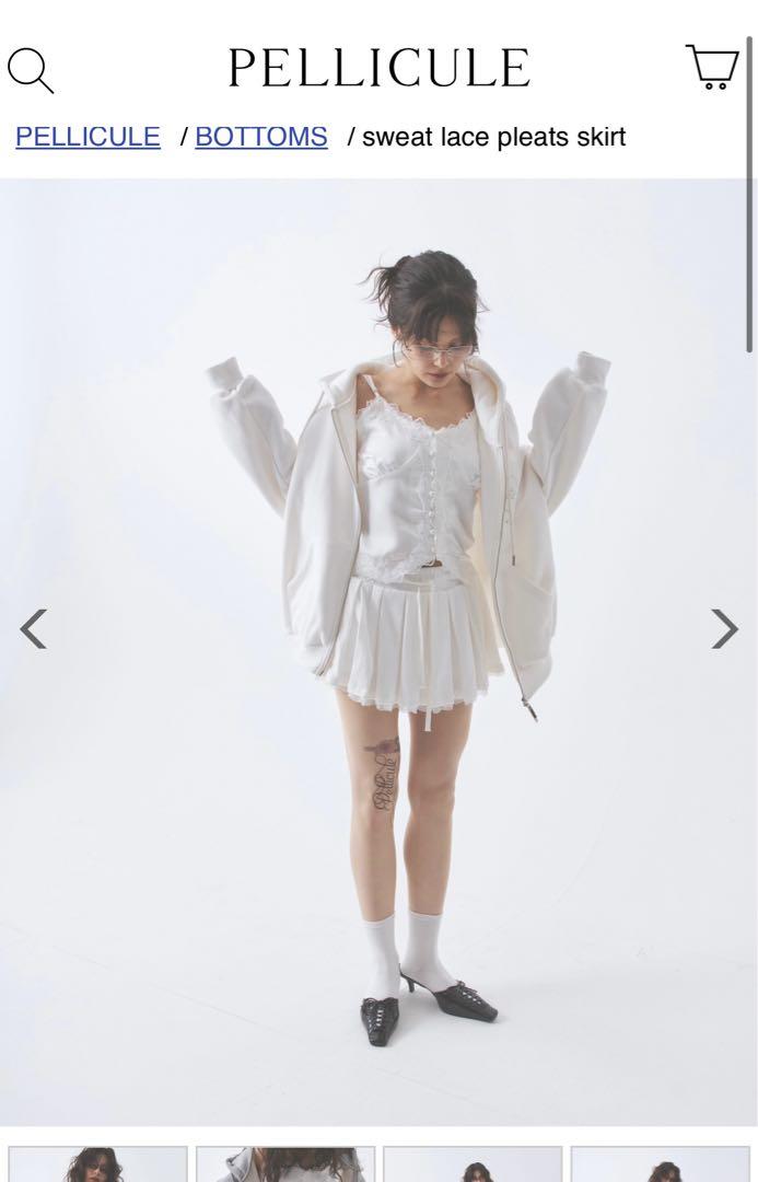 ペリキュール PELLICULE スウェットプリーツミニスカート