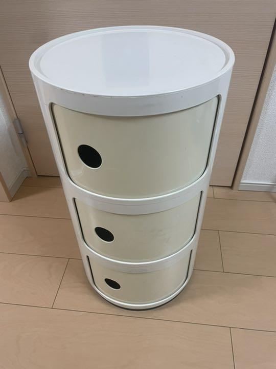Kartell コンポニビリ3 ホワイト φ32/H58.5cm みラッピング無料 Kartell コンポニビリ3 φ32/H58.5cm ホワイト 棚/ラック