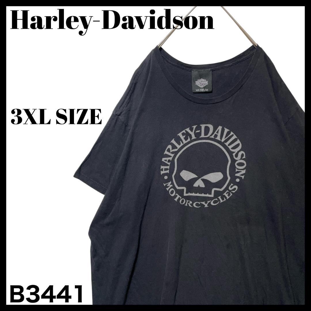 古着 ハーレーダビッドソン ミュージアム スカル 両面プリント Tシャツ 3XL