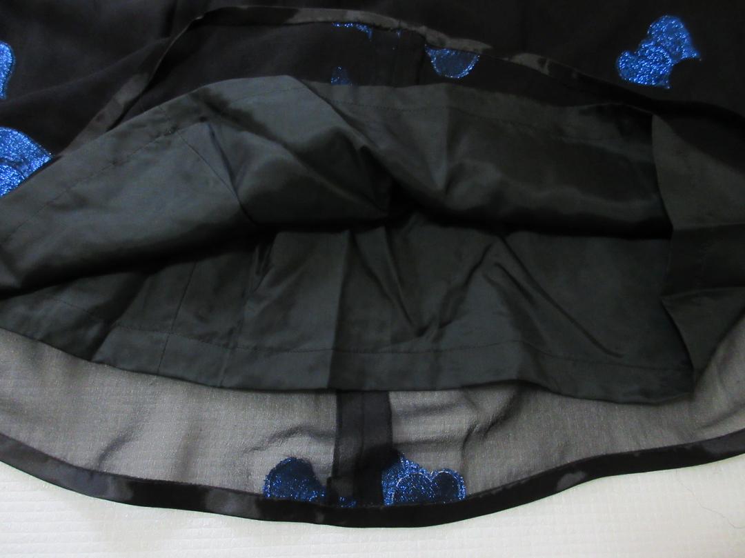 (974)Givenchy 5 セットアップ シフォン ハート柄 スカート 黒