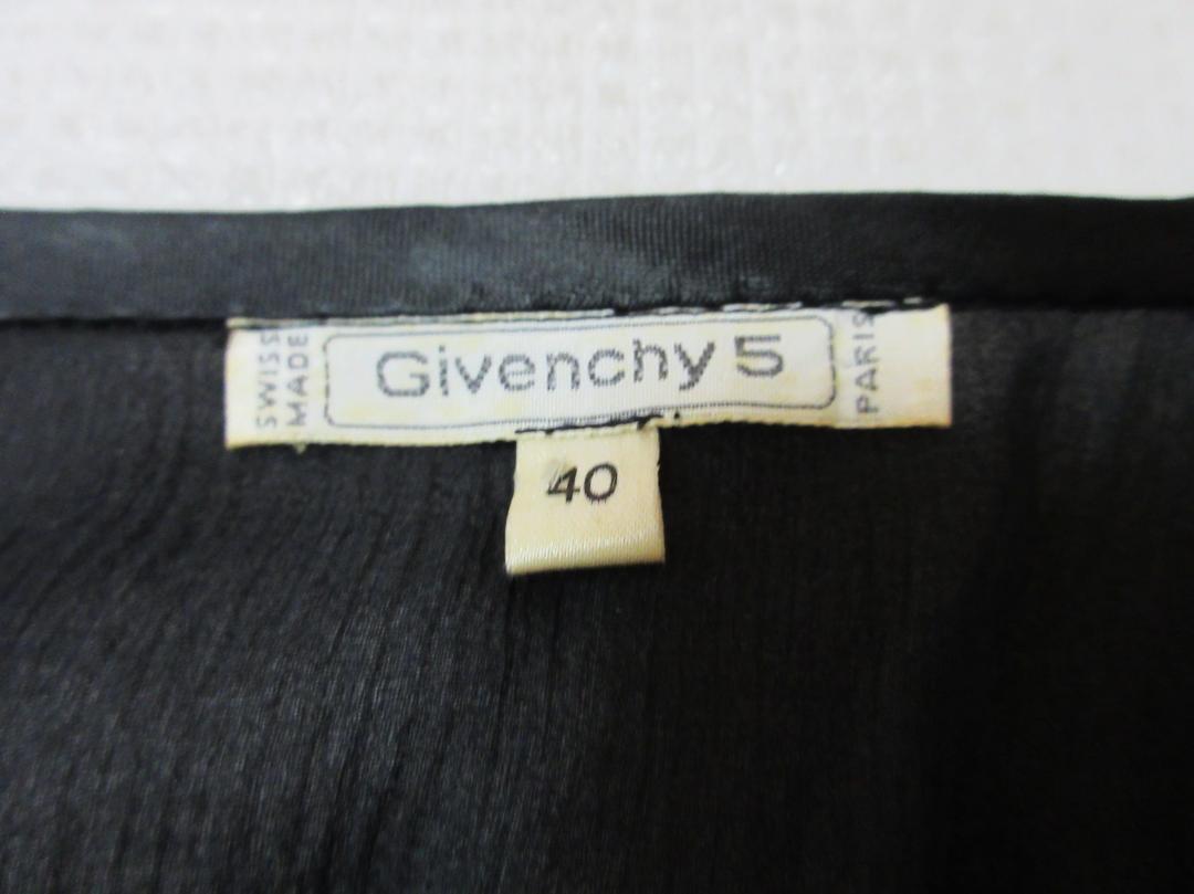 (974)Givenchy 5 セットアップ シフォン ハート柄 スカート 黒