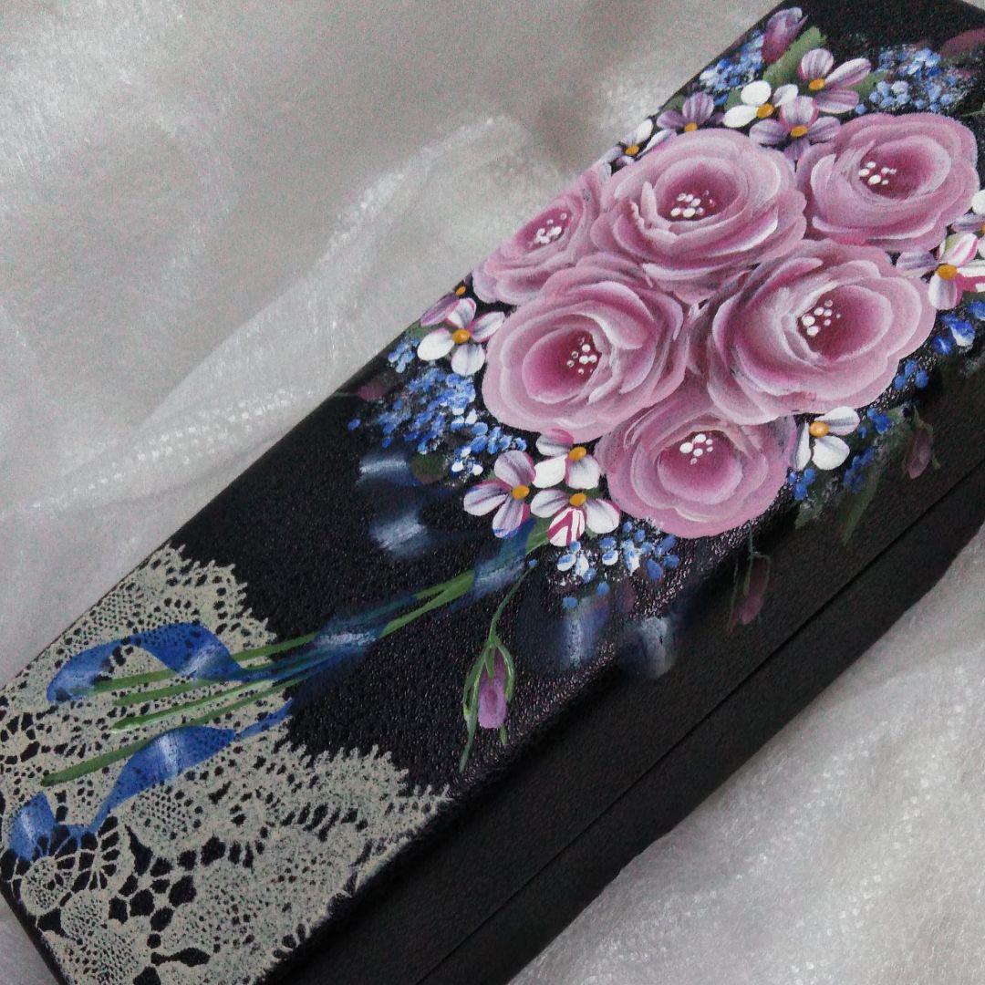 豊富な商品から 救急3点セット口紅リップケースメガネケース薔薇手描き 財布・ケース・小物入れ