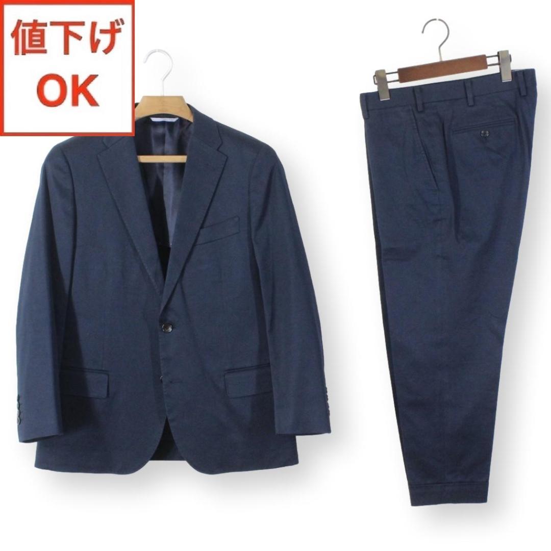【美品】シンプリシテプリュス スーツ L メンズ A5 紺 SIMPLICITE