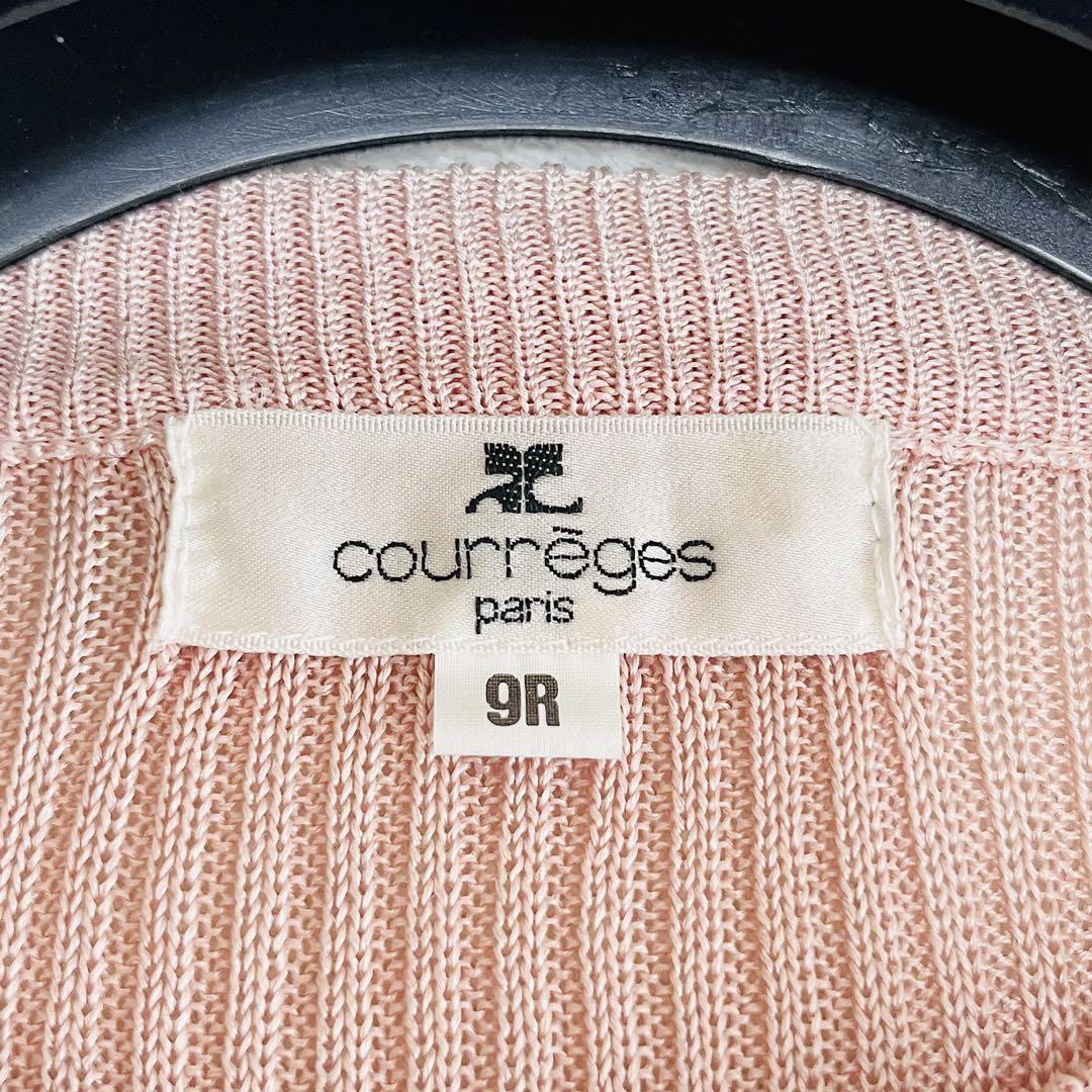 美品✨クレージュ シルク100% クルーネック リブ 半袖 サマー