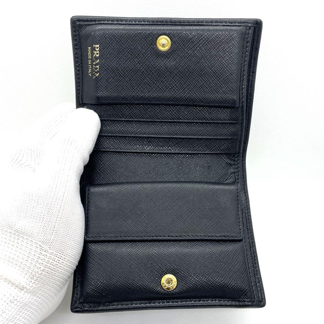 【美品✨️】PRADA サフィアーノレザー 財布 二つ折り リボン カード付き 長財布 二つ折り リボン サフィアーノ レザー サイフ ウォレット