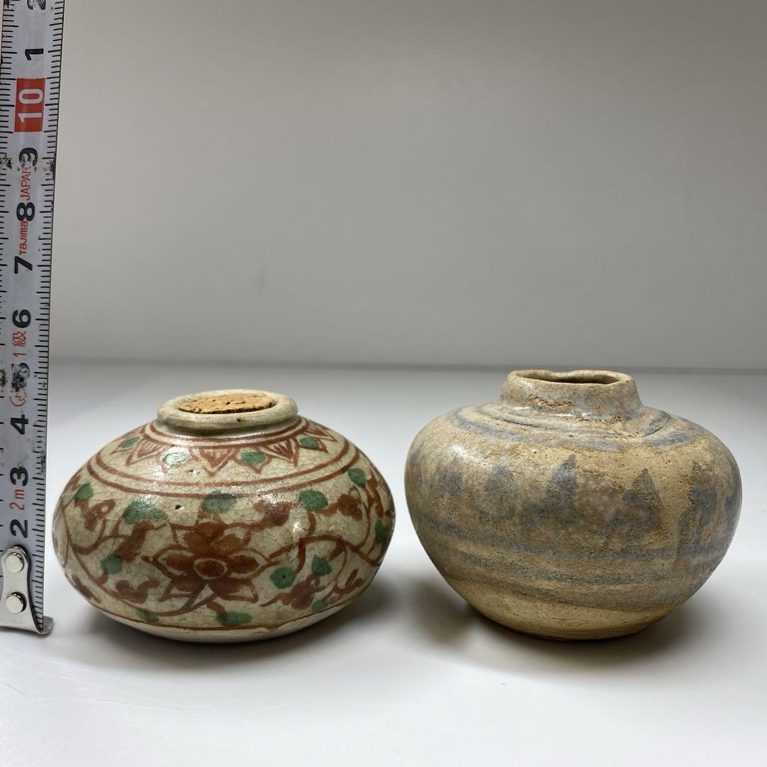 16世紀　安南染付、赤絵小壷9点　東Y6-1010☆2Fトトサ