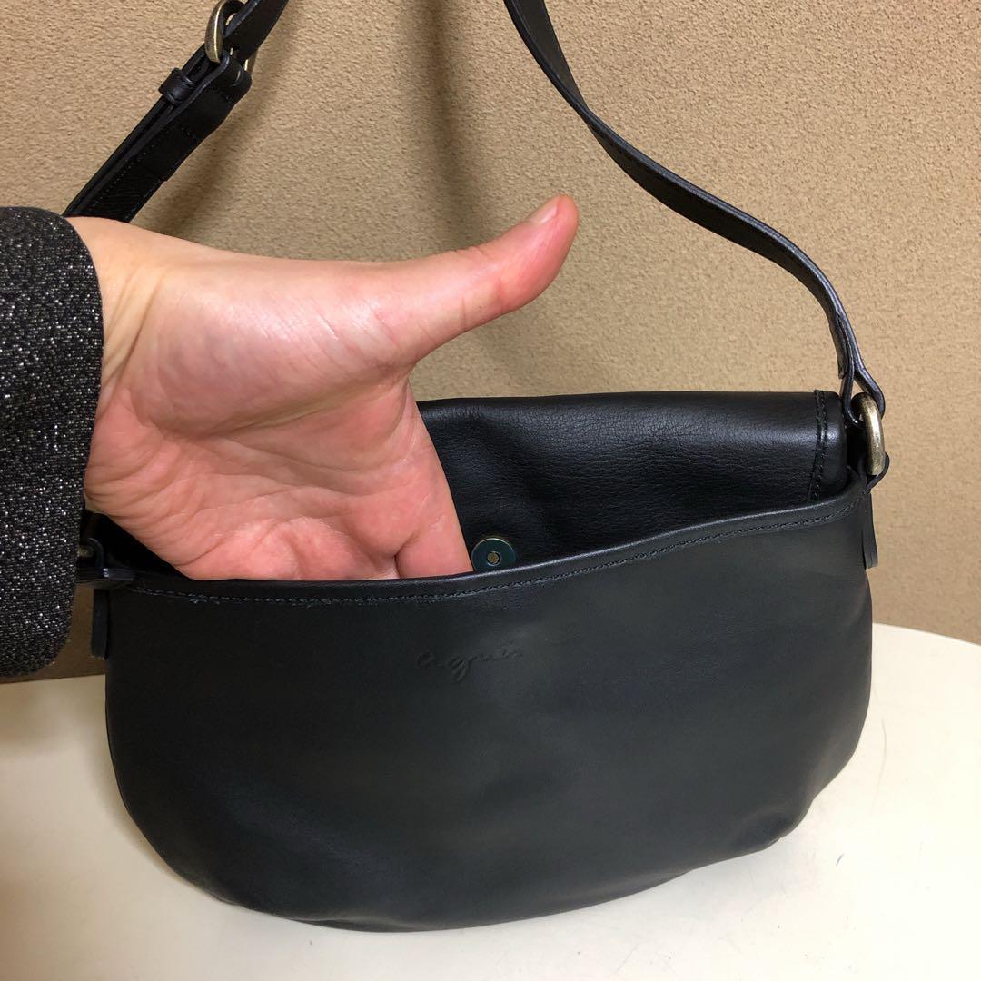 angeleアニエスベー 牛革 本革 レザー アンジェル ショルダーバッグ
