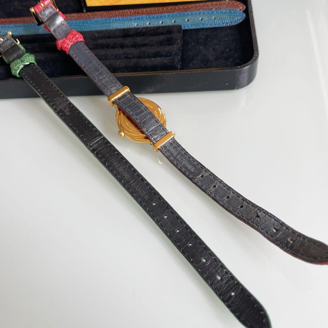 Amazon.co.jp: (フェンディ)FENDI 640L チェンジベルト 4色 クオーツ 腕時計 SS/レザーベルト レディース 中古 :  ファッション