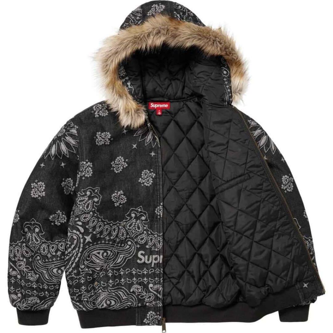 ジャケット・アウター Supreme Bandana Jacquard Denim Hooded \"