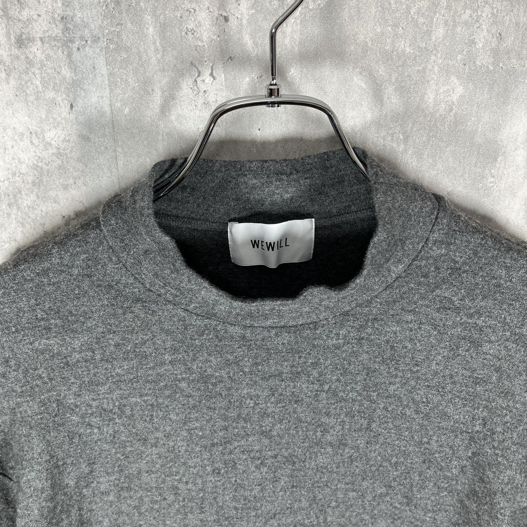 WE WILLウィーウィル モックネック ニット チャーコールグレー20AW