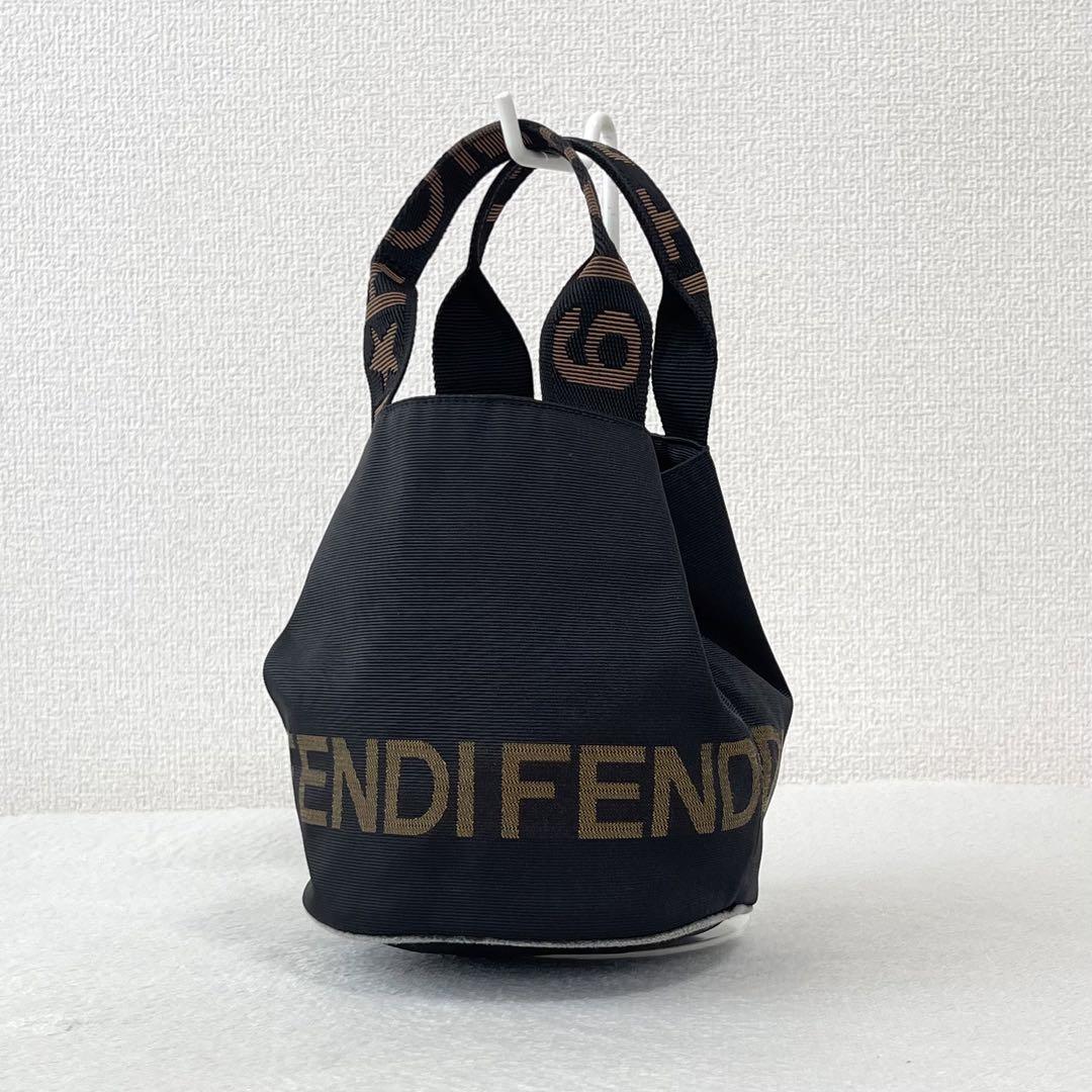 結婚祝い FENDI フェンディ ロゴ ハンドバッグ ナイロンキャンバス バケツ バッグ
